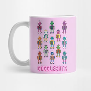 Gogglebots - retro robot design in pink by Cecca Designs Mug